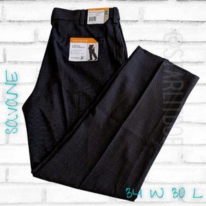 Men's Front Pleated Dress Pant 34/30 SAVANE Gray Phantom